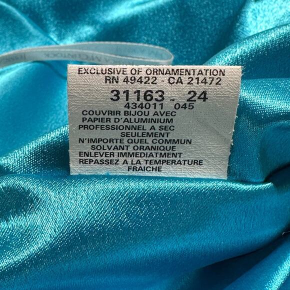 Vintage Jessica McClintock Gunne Sax Dress 5 6 Blue Halter Satin Maxi Y2K Formal - Picture 10 of 10